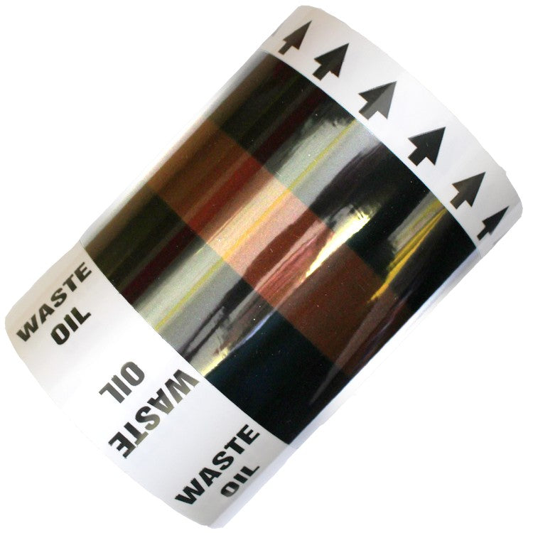 ISO 5003 - WASTE OIL (Arrows) - Banded Marine All Weather Pipe Identification