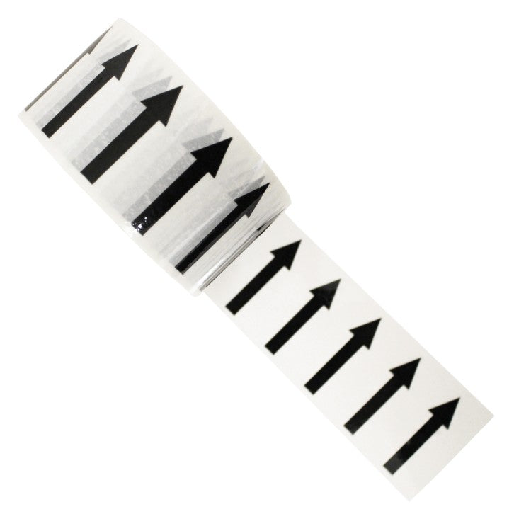 Arrows Across the Tape (48mm) - White Printed Pipe Identification