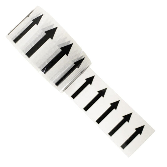 Arrows Across the Tape (48mm) - White Printed Pipe Identification