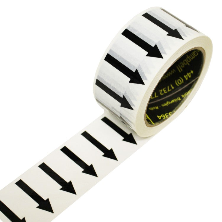 Arrows Across the Tape (48mm) - White Printed Pipe Identification
